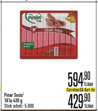 Pinar Sosis 10'Lu 430 G