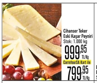 Cihanşer Teker Eski Kaşar Peyniri 1 Kg