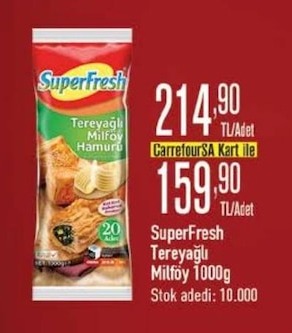 Superfresh Tereyağlı Milföy Hamuru 1000G