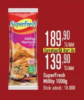 Superfresh Milföy Hamuru 1000G