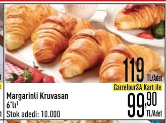 Margarinli Kruvasan 6'Lı