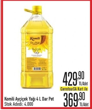 Komili Ayçiçek Yağı 4L
