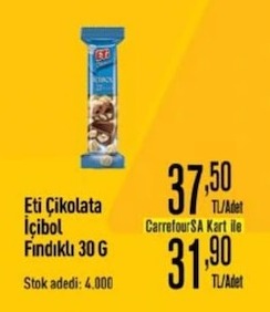 Eti Çikolata İçibol Fındıklı 30 G