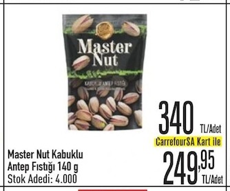 Master Nut Kabuklu Antep Fıstığı 140 G