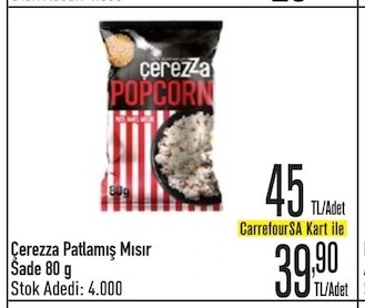 Cerezza Patlamış Mısır Sade 80 G