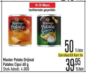Master Potato Orijinal Patates Cipsi 60G