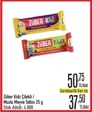 Züber Kidz Çilekli / Muzlu Meyve Tatlısı 25G