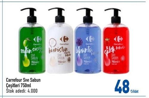 Carrefour Sıvı Sabun Çeşitleri 750Ml