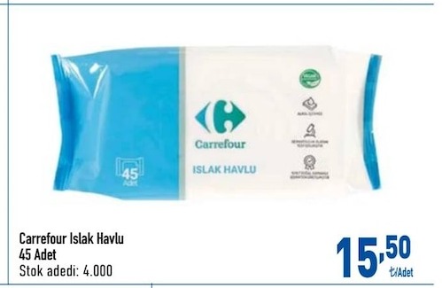 Carrefour Islak Havlu 45 Adet