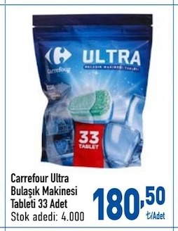 Carrefour Ultra Bulaşik Makinesi Tableti 33 Adet