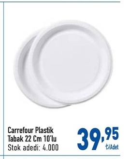 Carrefour Plastik Tabak 22 Cm 10'Lu
