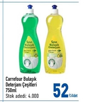 Carrefour Bulasik Deterjani Cesitleri 750Ml
