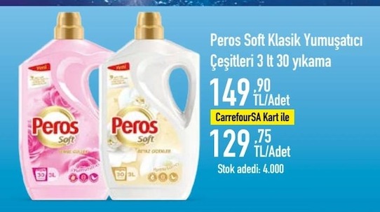 Peros Soft Klasik Yumuşatıcı Çeşitleri 3 Lt 30 Yıkama