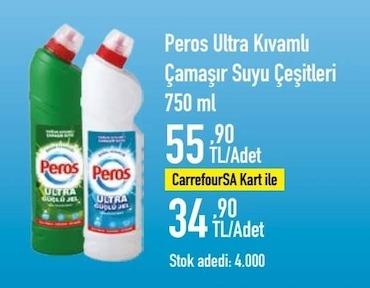 Peros Ultra Kıvamlı Çamaşır Suyu Çeşitleri 750 Ml