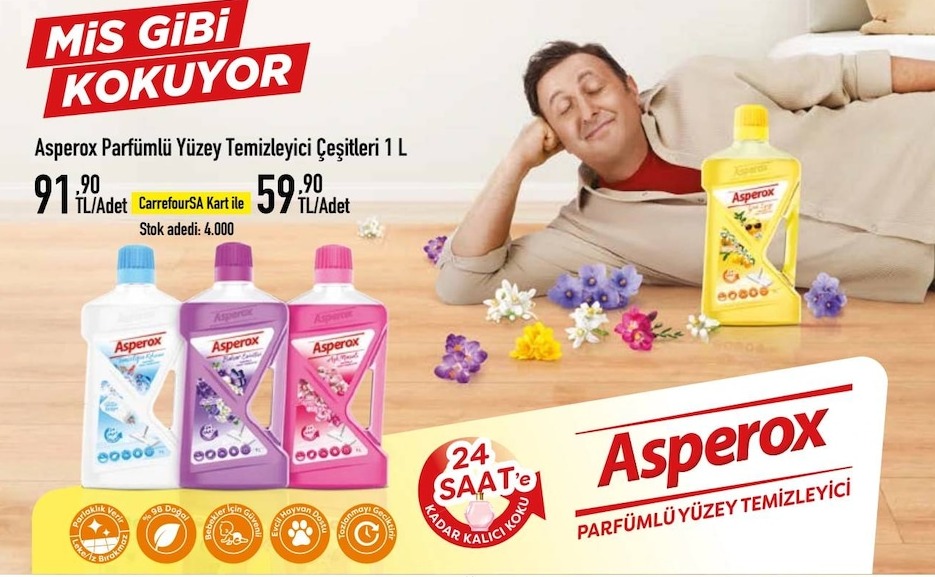 Asperox Parfümlü Yüzey Temizleyici Çeşitleri 1 L
