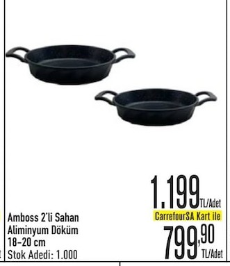 Amboss 2'Li Sahan Aliminyum Döküm 18-20 Cm