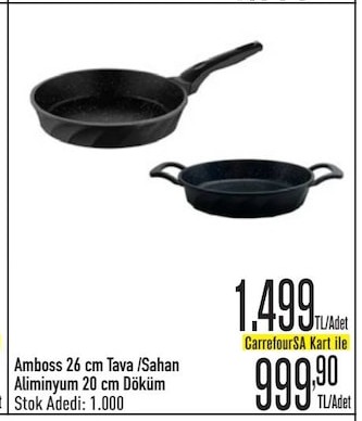 Amboss 26 Cm Tava Sahan Aliminyum 20 Cm Döküm
