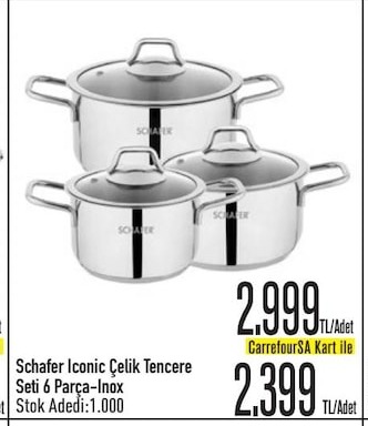 Schaefer Iconic Çelik Tencere Seti 6 Parça-Inox