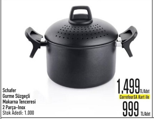 Schaefer Gurme Süzgeçlı Makarna Tenceresi 2 Parça-Inox