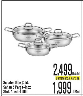 Schaefer Olite Çelik Sahan 6 Parça-Inox