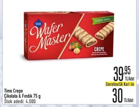Time Crepe Çikolata & Fındık 75G