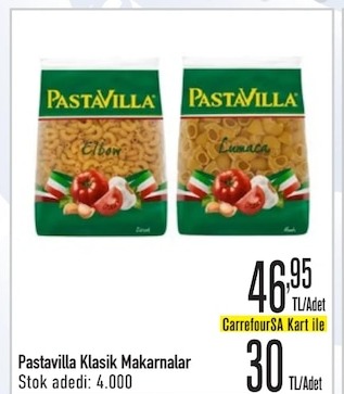 Pastavilla Klasik Makarnalar