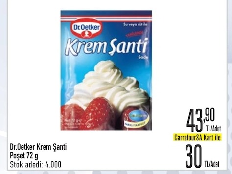 Dr.Oetker Krem Şanti Poşet 72G
