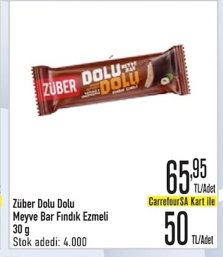 Züber Dolu Dolu Meyve Bar Fındık Ezmeli 30G