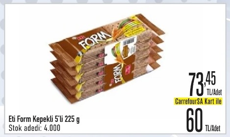 Eti Form Kepekli 5'Li 225 G