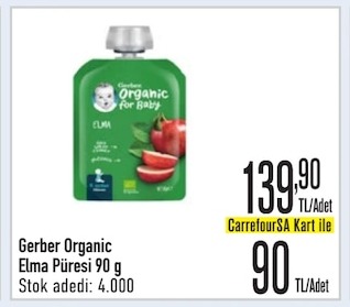 Gerber Organic Elma Püresi 90G