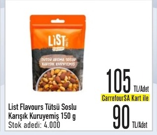 List Flavours Tütsü Soslu Karışık Kuruyemiş 150 G