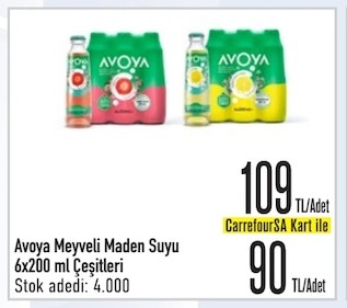 Avoya Meyveli Maden Suyu 6X200 Ml