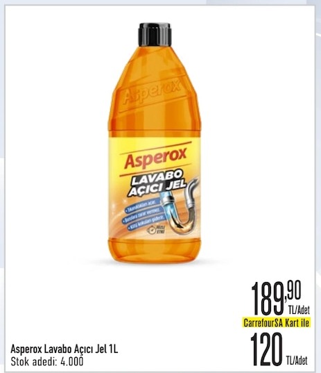 Asperox Lavabo Acici Jel 1L