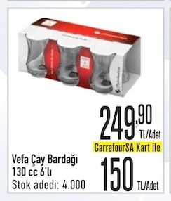 Vefa Çay Bardağı 130 Cc 6'Lı