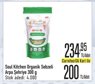 Soul Kitchen Organik Sebzeli Arpa Şehriye 300 G