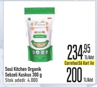 Soul Kitchen Organik Sebzeli Kuskus 300G