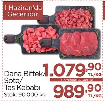 Dana Biftek/ Sote/ Taş Kebap 1 Kg