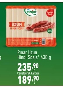 Pinar Uzun Hindi Sosis 430 G