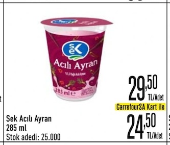 Sek Acıı Ayran 285 Ml