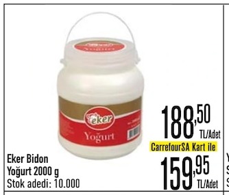 Eker Bidon Yoğurt 2000 G