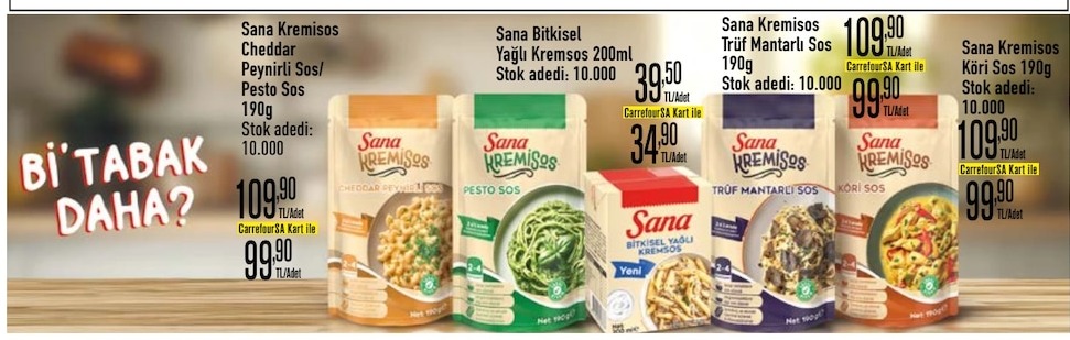 Sana Kremisos Cheddar Peynirli Sos/Pesto Sos 190G