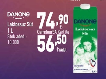 Danone Laktozsuz Süt 1 L