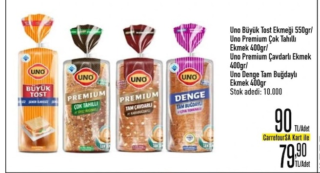Uno Tam Buğdaylı Ekmek 400G