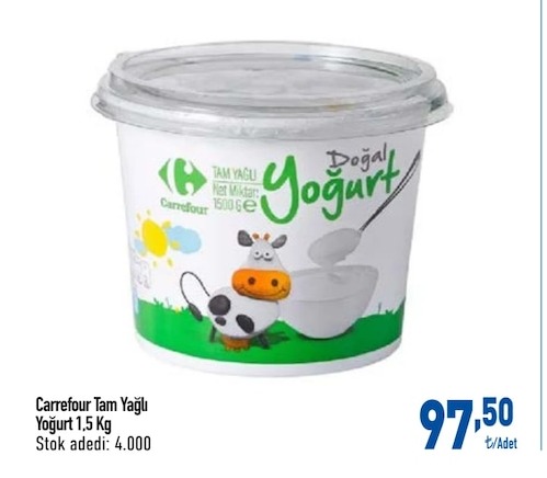 Carrefour Tam Yağlı Yoğurt 1.5 Kg