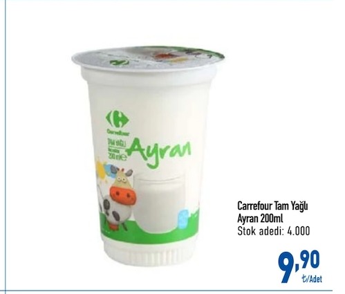 Carrefour Tam Yağlı Ayran 200Ml