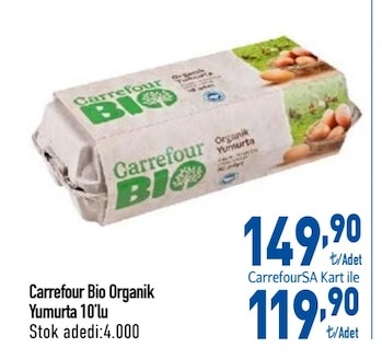 Carrefour Bio Organik Yumurta 10'Lu