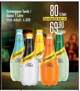 Schweppes Tonik / Gazoz 1 Litre