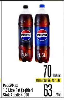 Pepsi Max 1.5 Litre Pet Çeşitleri