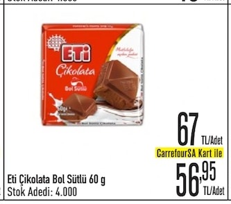 Eti Çikolata Bol Sütlü 60G