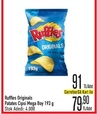 Ruffles Originals Patates Cipsi Mega Boy 193 G
